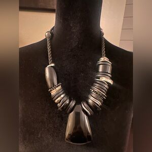 Chico's Black and Silver Statement Necklace